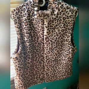 Faux Animal Print Vest